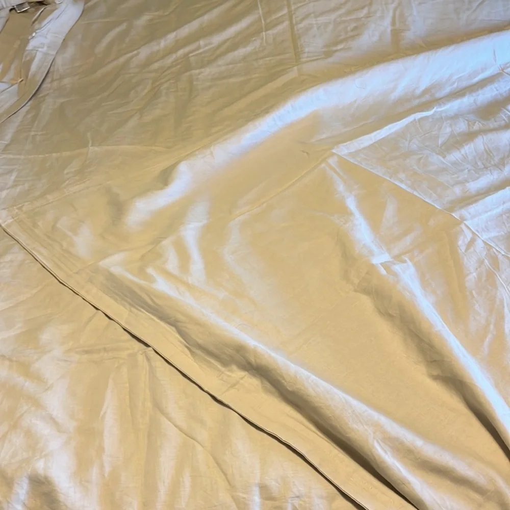 NWT Anthropologie Relaxed Cotton-Linen Duvet Cover Queen Cream color